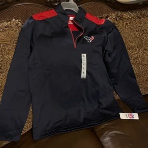 New Texans pullover zipper neck 100% polyester